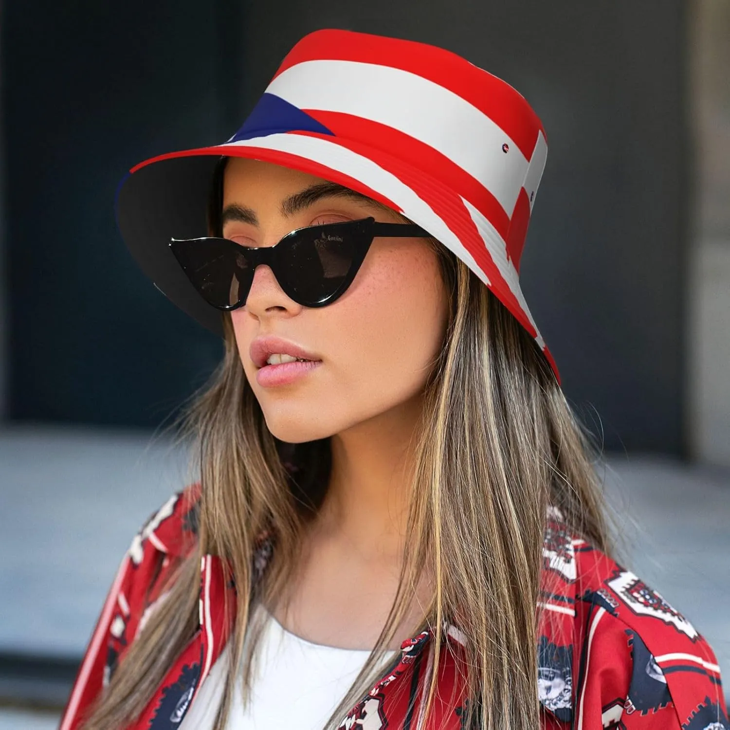 Cute Flag Bucket Hat Wide Brim Protection Sun Hat Fishing Hiking Travel Outdoor Flag Hats for Men Women