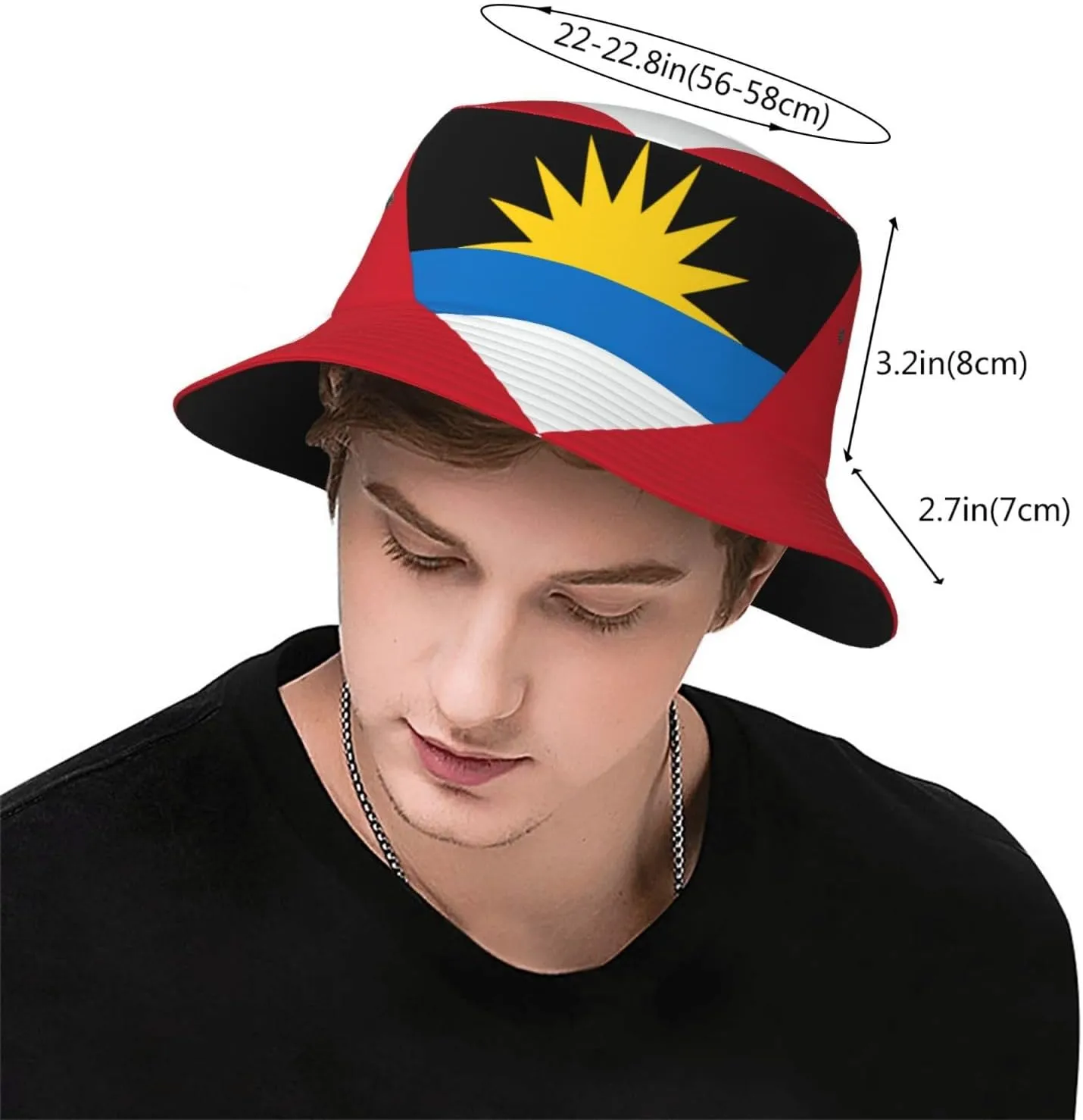 Cute Flag Bucket Hat Wide Brim Protection Sun Hat Fishing Hiking Travel Outdoor Flag Hats for Men Women