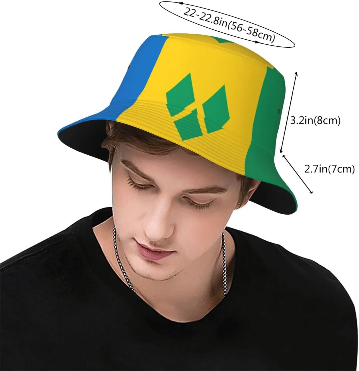 Cute Flag Bucket Hat Wide Brim Protection Sun Hat Fishing Hiking Travel Outdoor Flag Hats for Men Women