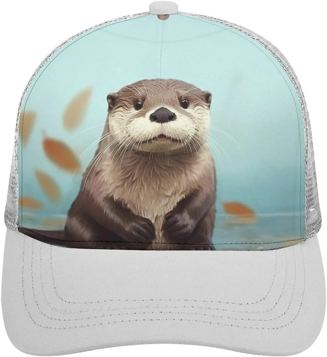 Cute Otter Adult Baseball Cap Hollow Baseball Hat Sun Visor Hat Adjustable Golf Hat for Men Women