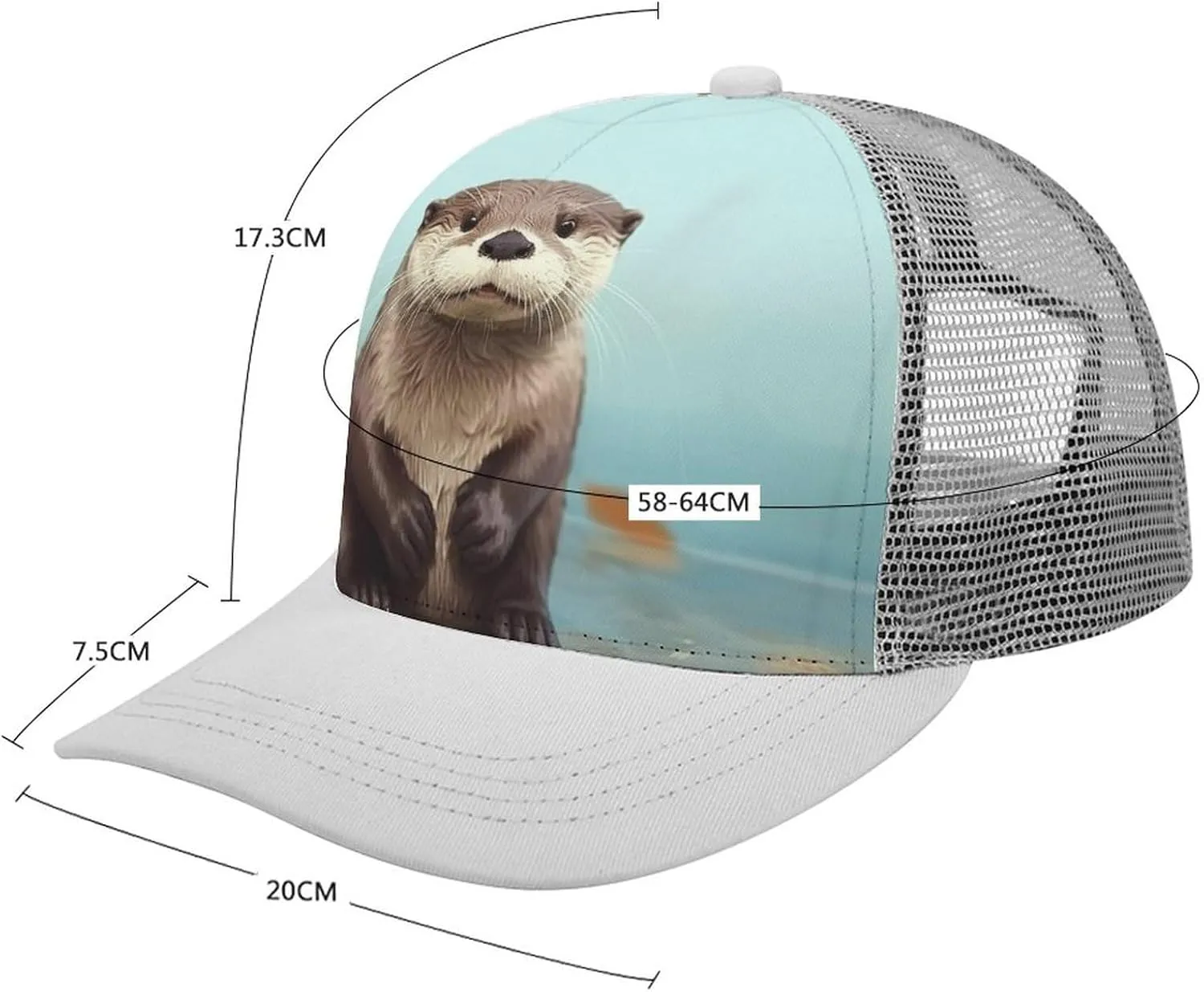 Cute Otter Adult Baseball Cap Hollow Baseball Hat Sun Visor Hat Adjustable Golf Hat for Men Women