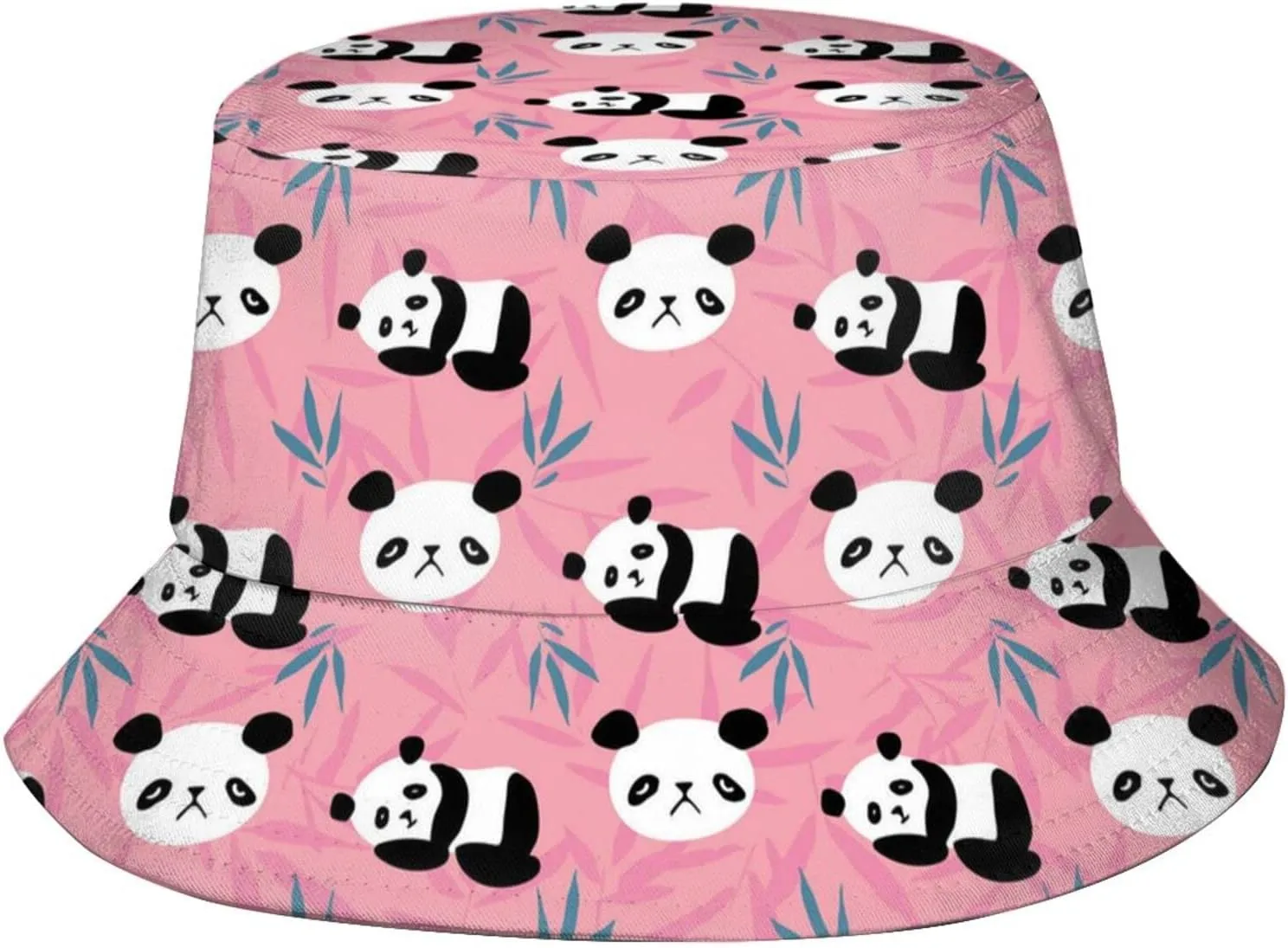 Cute Panda Bucket Sun Hat Funny Animal Summer Packable Fisherman Hat Unisex for Adult Women Men Teen Girls