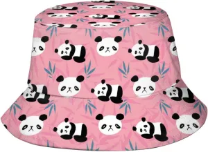 Cute Panda Bucket Sun Hat Funny Animal Summer Packable Fisherman Hat Unisex for Adult Women Men Teen Girls