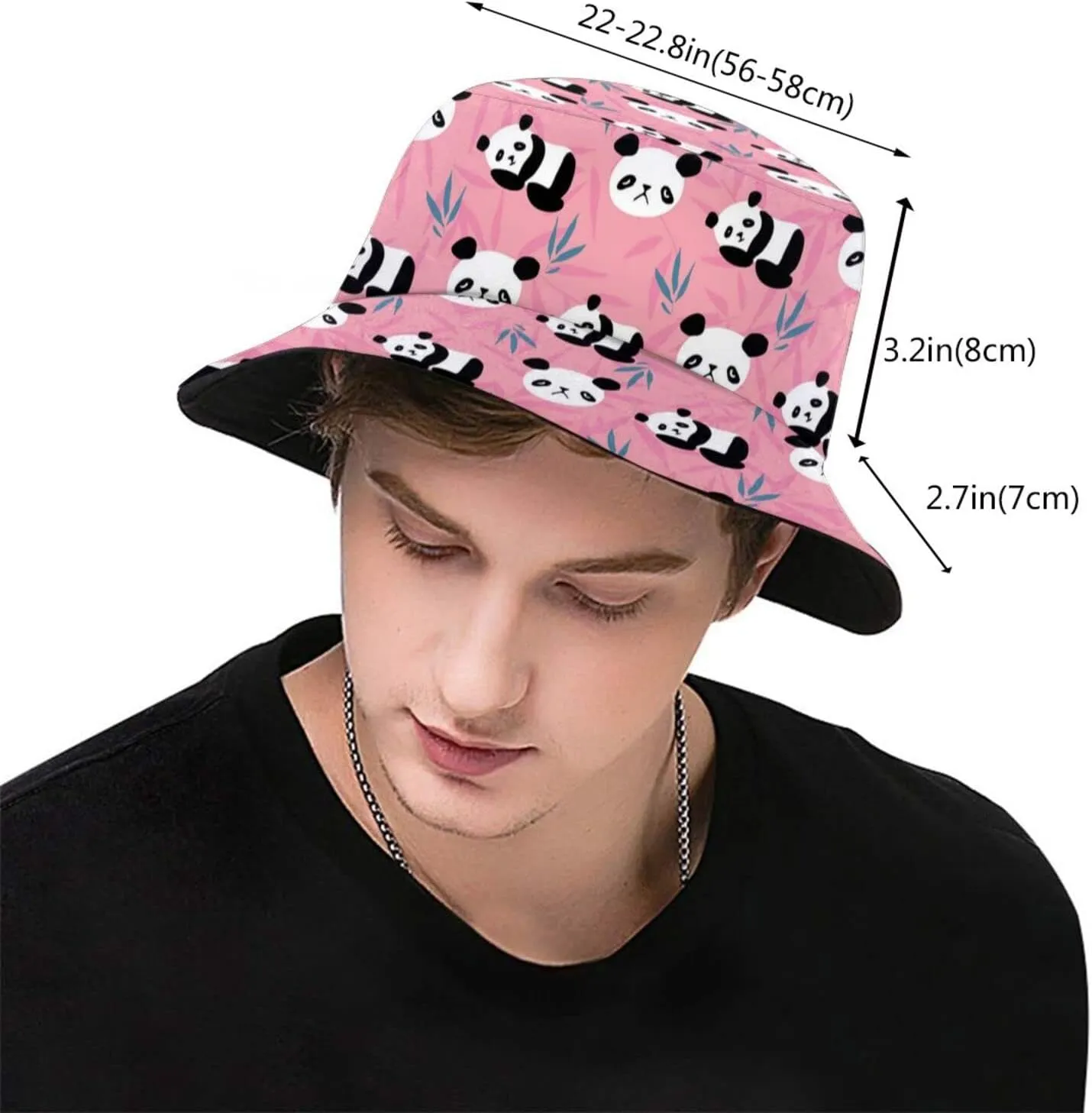 Cute Panda Bucket Sun Hat Funny Animal Summer Packable Fisherman Hat Unisex for Adult Women Men Teen Girls