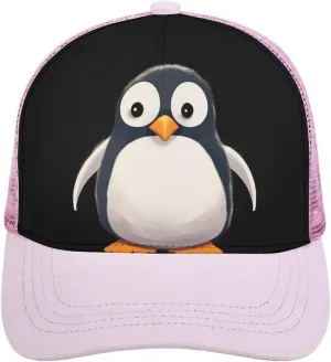Cute Penguin Adult Baseball Cap Hollow Baseball Hat Sun Visor Hat Adjustable Golf Hat for Men Women
