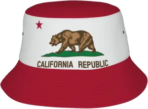 Cute State Flags Bucket Hat Sun Cap Wide Brim Protection Sun Hat Outdoor Fisherman Hat for Women and Men