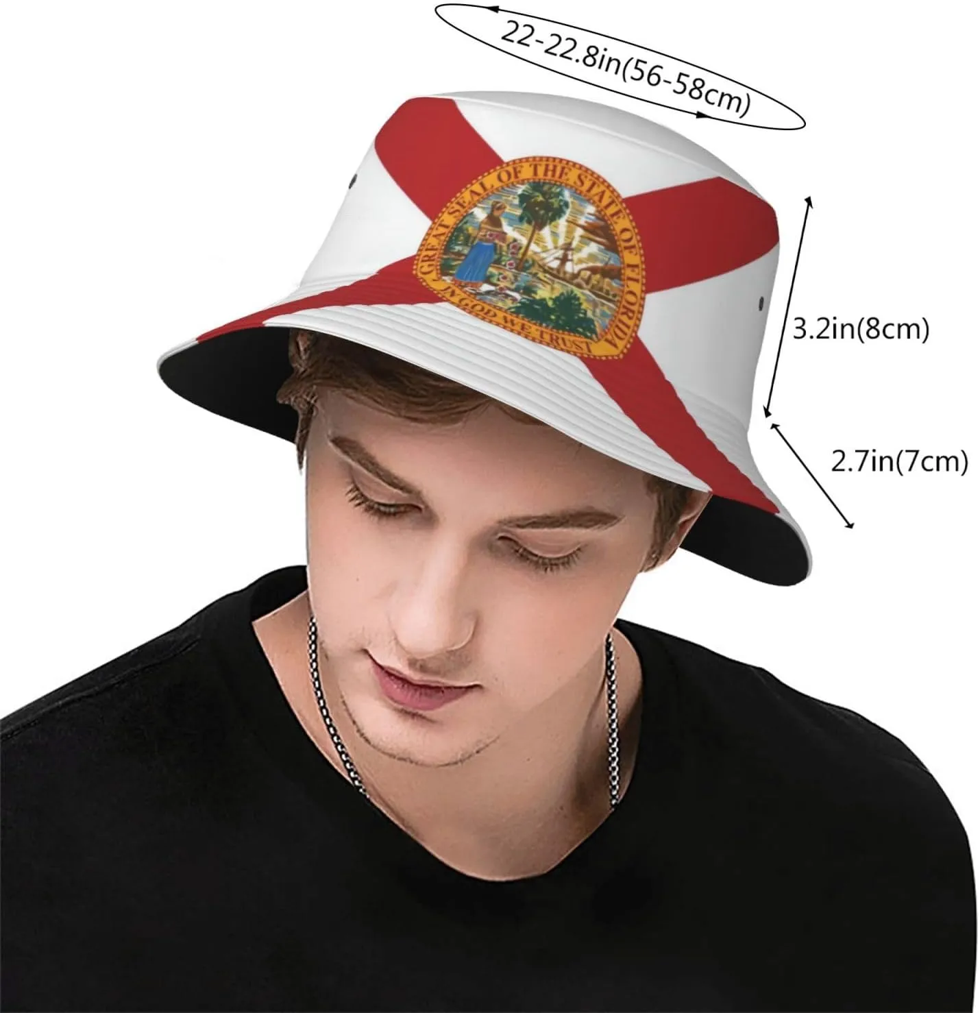 Cute State Flags Bucket Hat Sun Cap Wide Brim Protection Sun Hat Outdoor Fisherman Hat for Women and Men