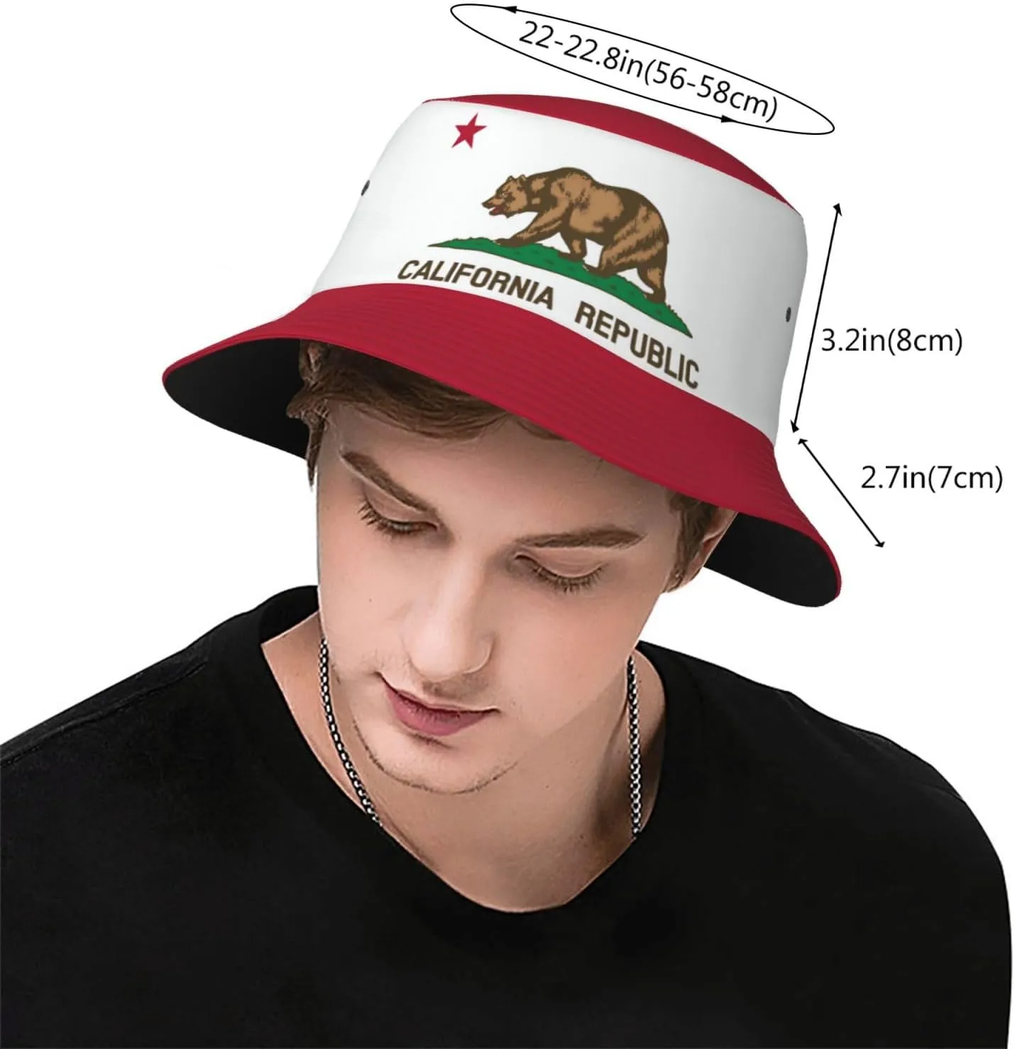 Cute State Flags Bucket Hat Sun Cap Wide Brim Protection Sun Hat Outdoor Fisherman Hat for Women and Men