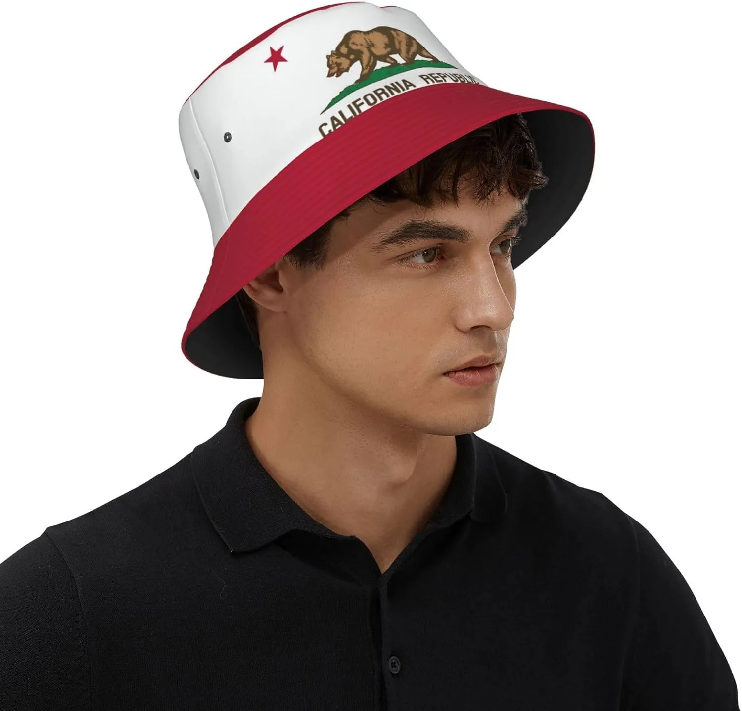 Cute State Flags Bucket Hat Sun Cap Wide Brim Protection Sun Hat Outdoor Fisherman Hat for Women and Men