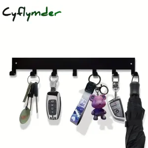 Cyflymder Metal Key Holder Home Wall Hooks Organizer Door Entryway Hallway Kitchen Wall Bedroom Decor Rack with 7/9 Hooks