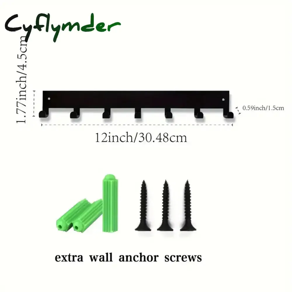 Cyflymder Metal Key Holder Home Wall Hooks Organizer Door Entryway Hallway Kitchen Wall Bedroom Decor Rack with 7/9 Hooks
