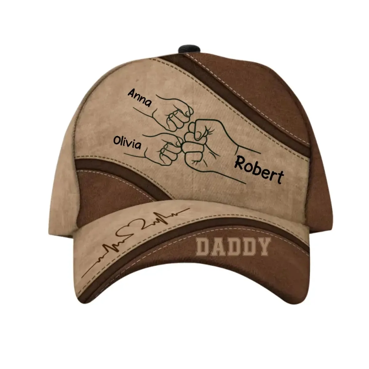 Dad - Outline Fist Bump Daddy Grandpa Personalized Classic Cap