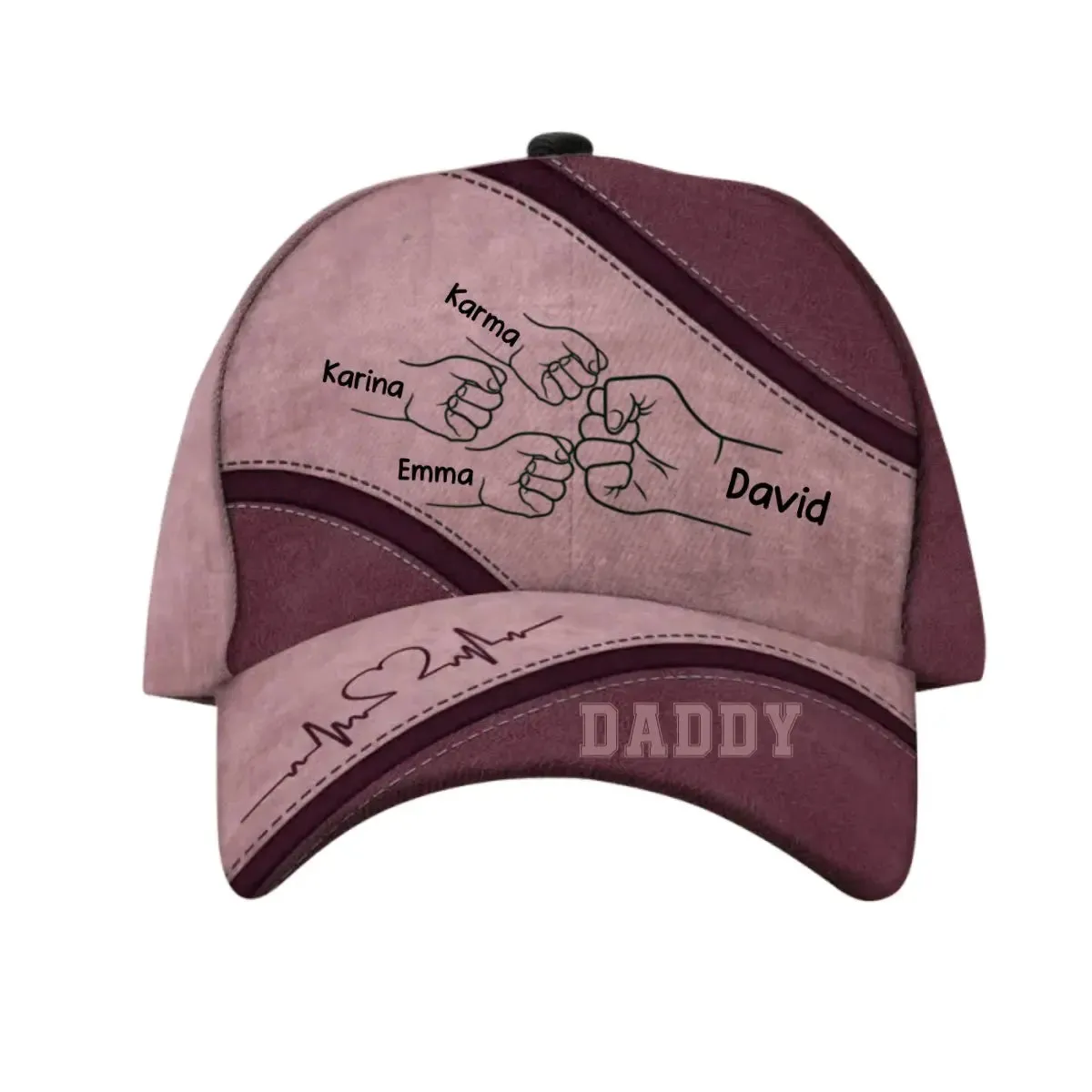 Dad - Outline Fist Bump Daddy Grandpa Personalized Classic Cap