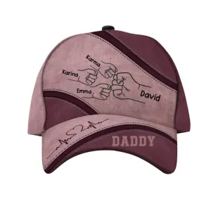 Dad - Outline Fist Bump Daddy Grandpa Personalized Classic Cap