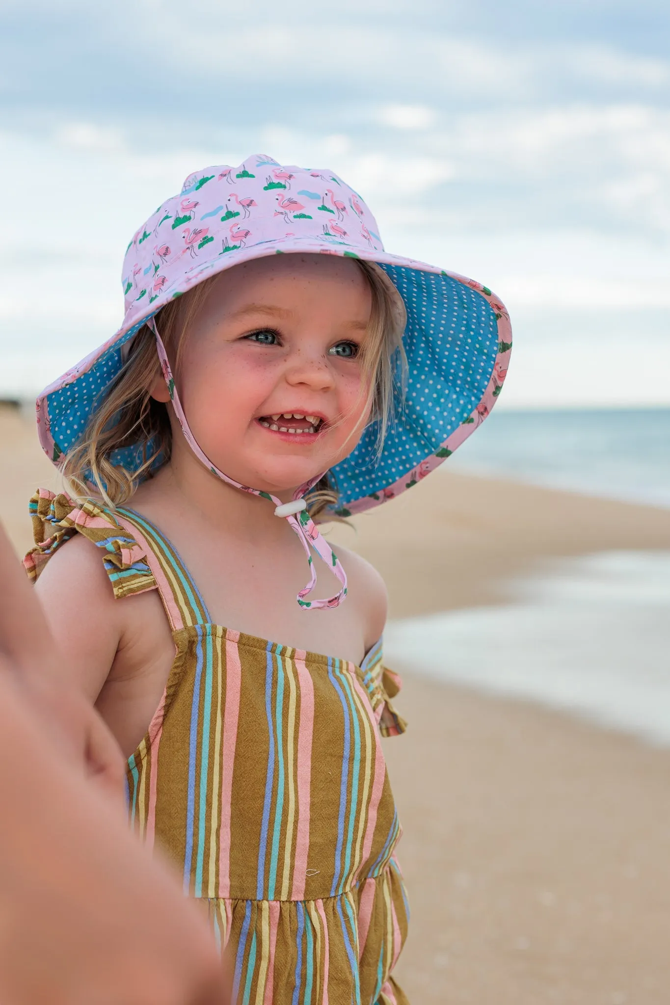 Dancing Flamingo Broad Brim Bucket Hat