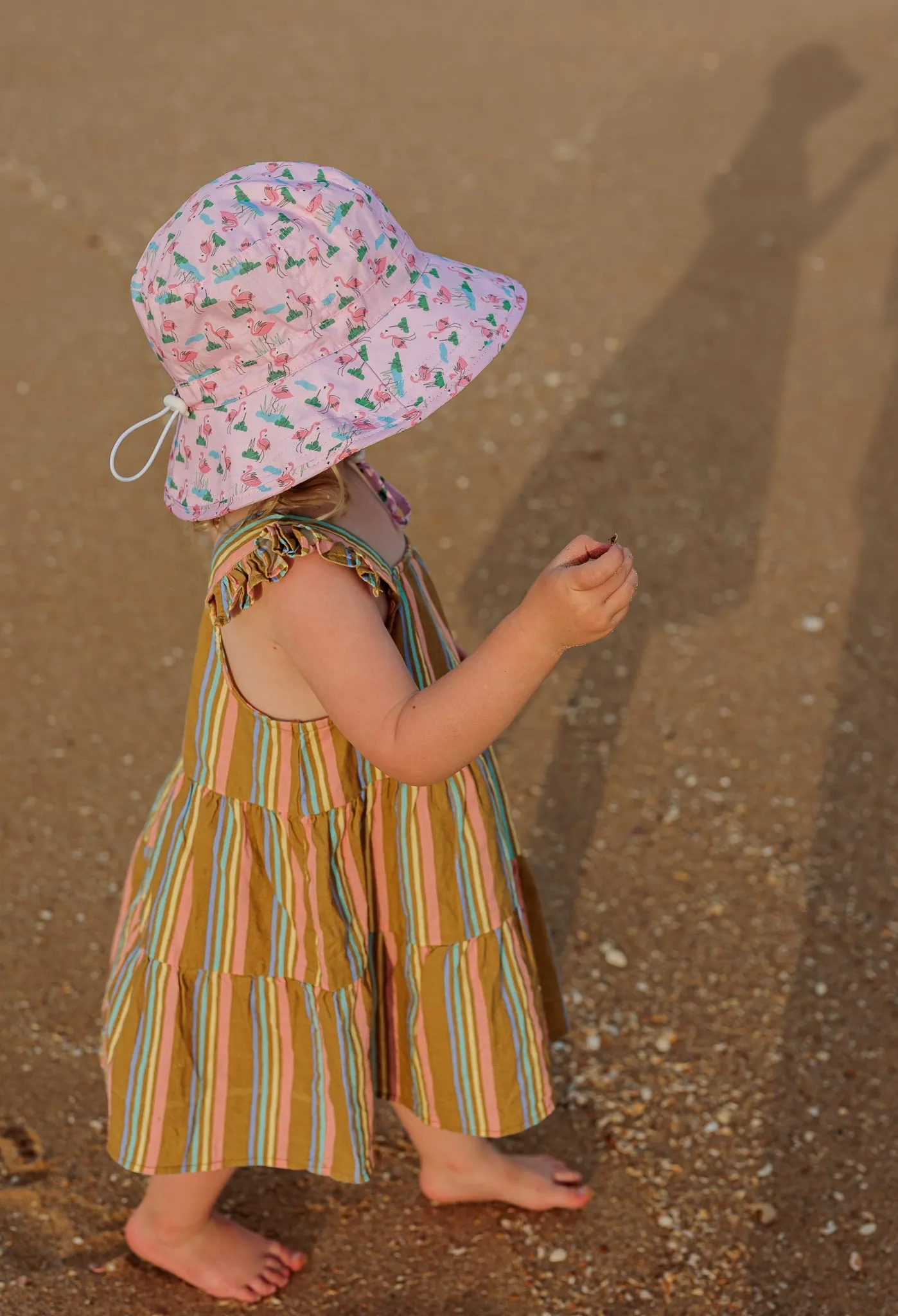 Dancing Flamingo Broad Brim Bucket Hat