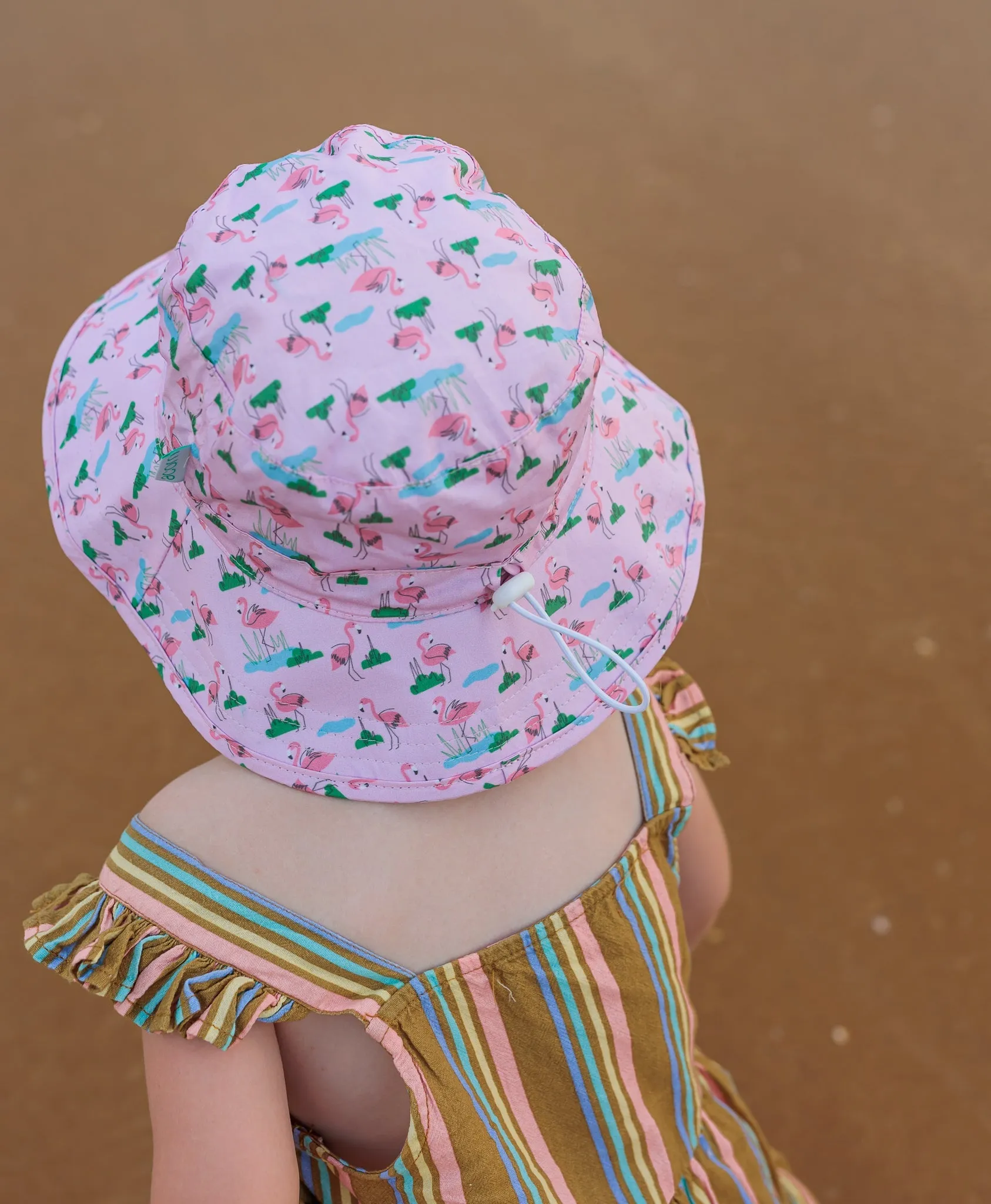 Dancing Flamingo Broad Brim Bucket Hat