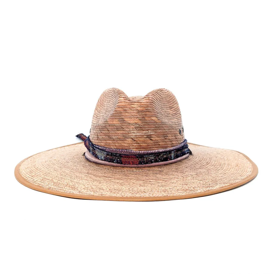 Dark Palm Pinched - Palm Straw Hat