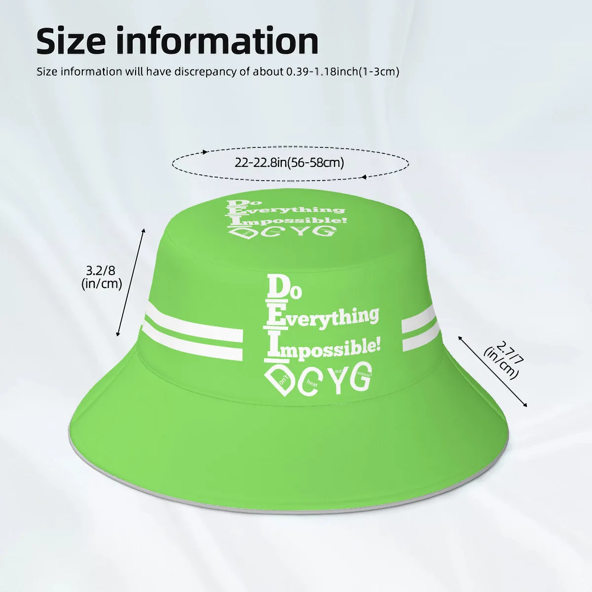 DCYG 24 DEI White & Light Green Bucket Hat