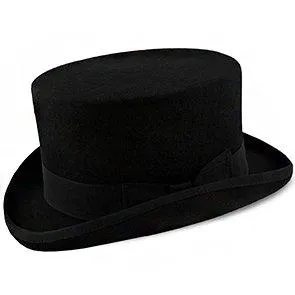 Deadman - Walrus Hats Wool Felt 4.5 in. Height Low Crown Top Hat - H7019