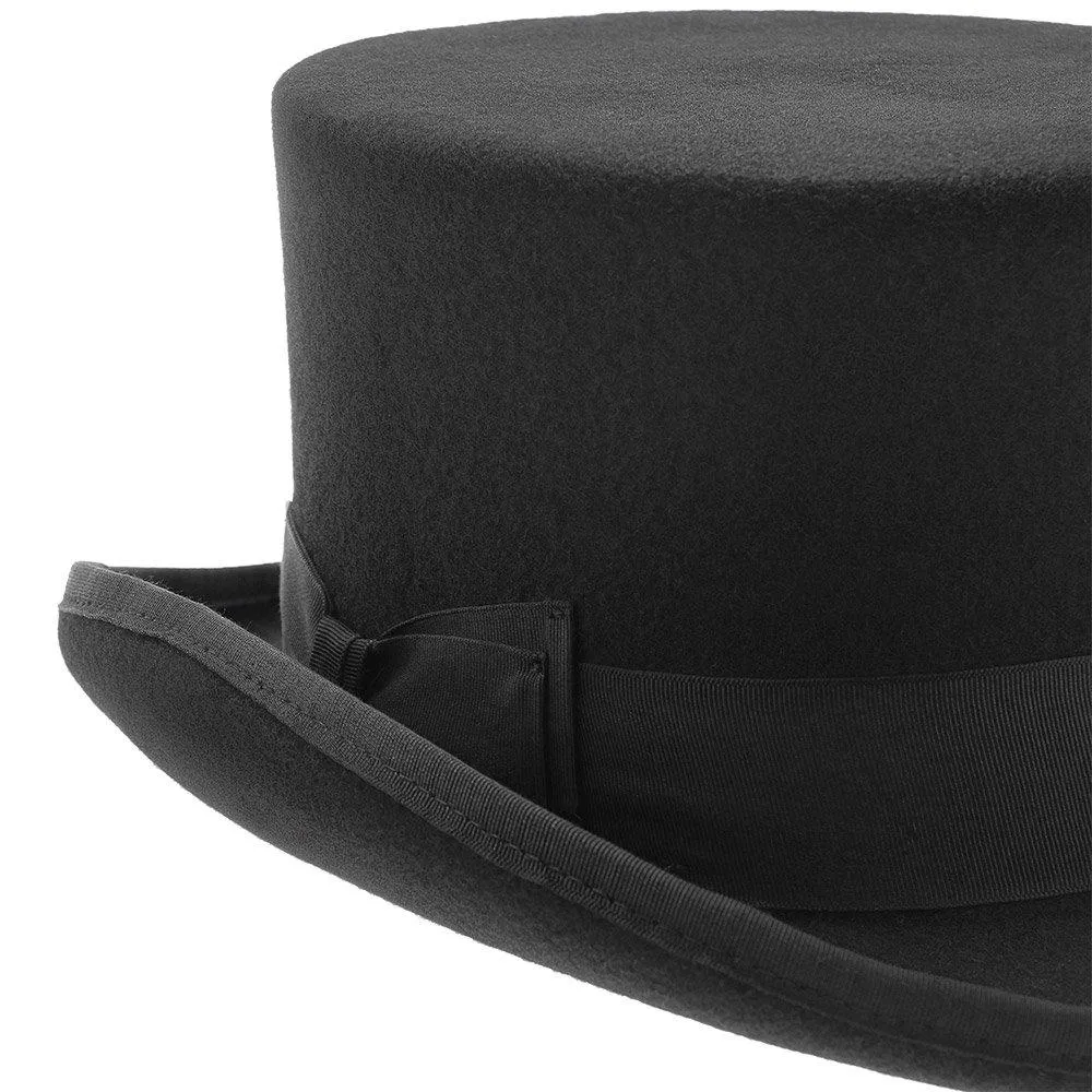 Deadman - Walrus Hats Wool Felt 4.5 in. Height Low Crown Top Hat - H7019