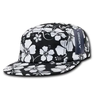 Decky 1069 5 Panel Floral Tropical Racer Racing Jockey Hat Camper Cap