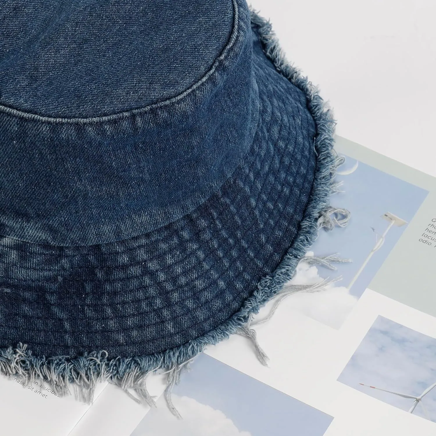 Denim Bucket Hat for Women Festival Safari Boonie Packable Cap Washed Summer Beach Sun Hats