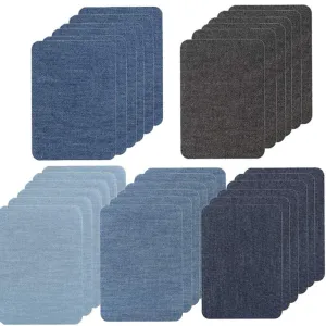 Denim Fabric Iron on Patches for Clothing Jeans Jacket DIY Repair Decor
