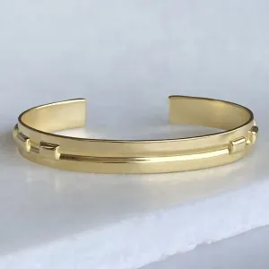Derby Day - Stylized  Horseshoe and 14K Gold on Brass Cuff Bracelet