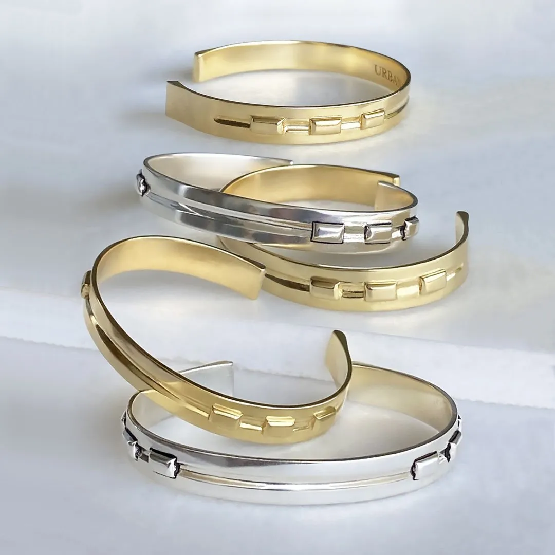 Derby Day - Stylized  Horseshoe and 14K Gold on Brass Cuff Bracelet