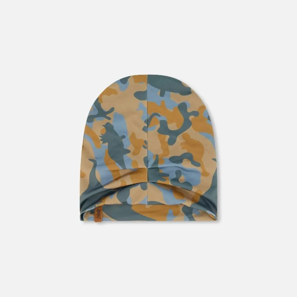 Deux Par Deux Outdoor Hat - Printed Camo Dinos