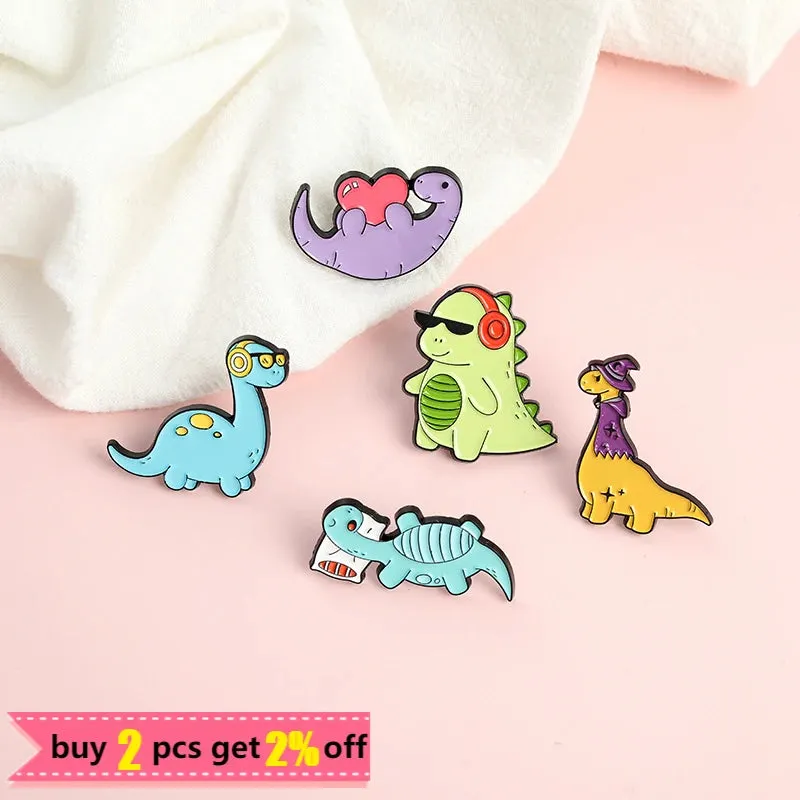 Dinosaur Enamel Pin Set