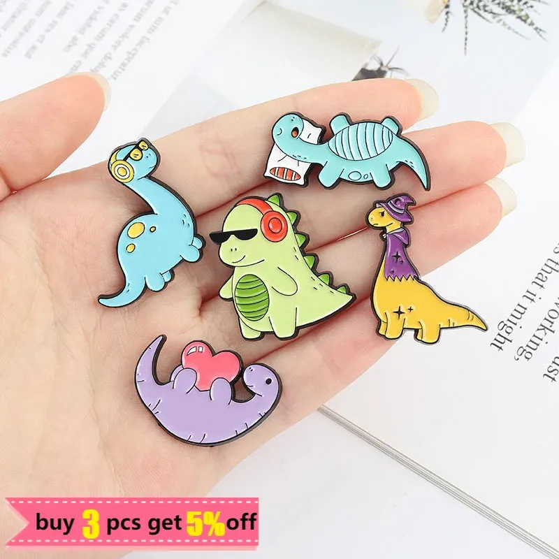 Dinosaur Enamel Pin Set