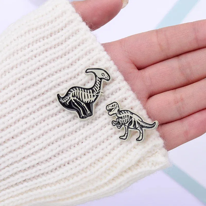 Dinosaur Skeleton Enamel Pins