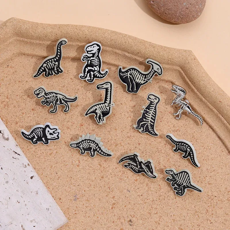 Dinosaur Skeleton Enamel Pins