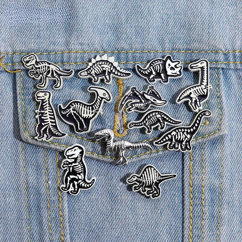 Dinosaur Skeleton Enamel Pins
