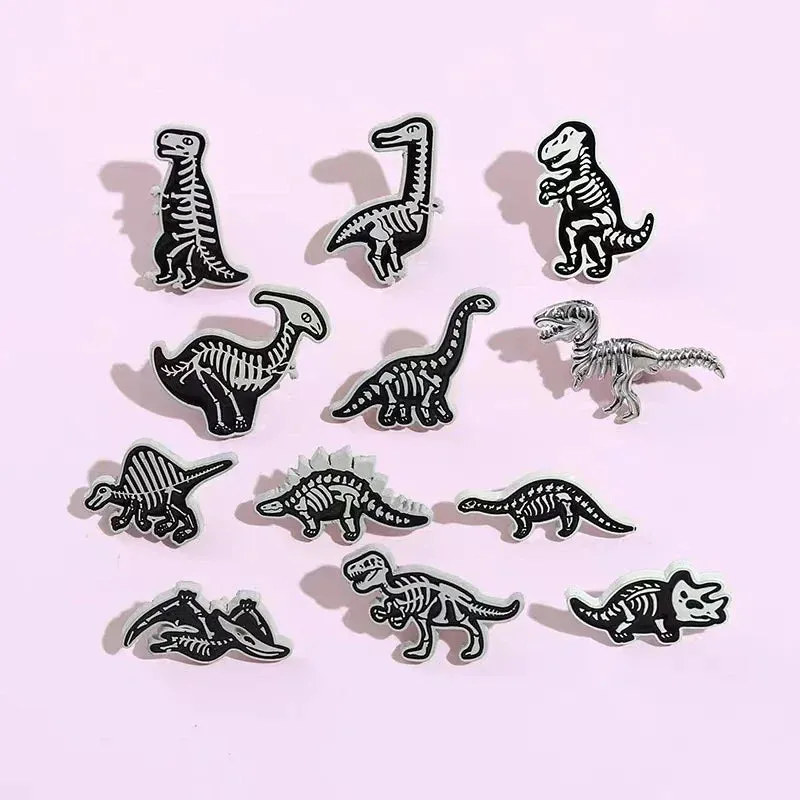 Dinosaur Skeleton Enamel Pins