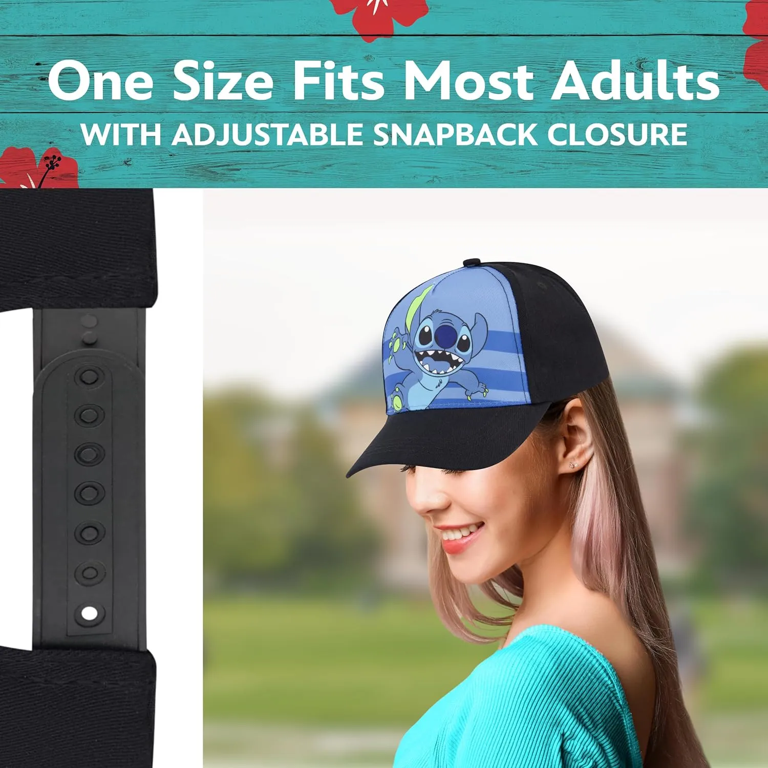 Disney Stitch Dad Hat, Adult Cotton Baseball Cap with Curved Brim