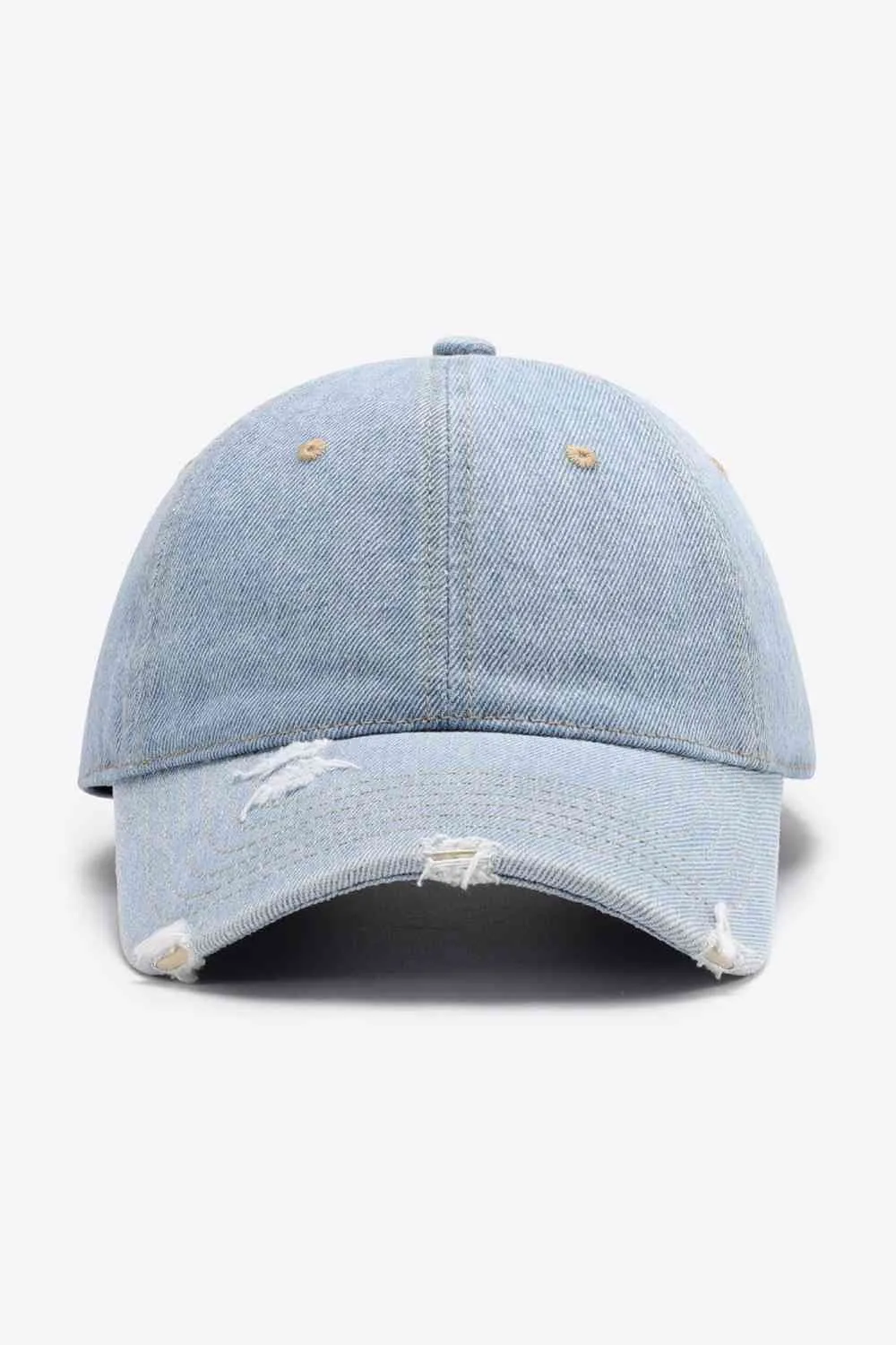 Distressed Cotton Baseball Cap - Adjustable Fit