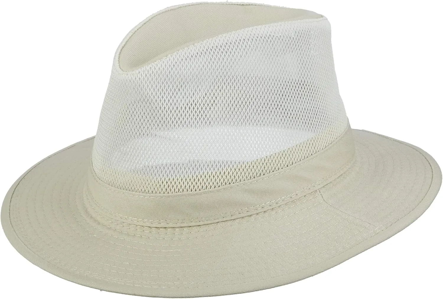Dorfman Hat Co. Men's Garment Washed Twill Safari Hat With Mesh Sides