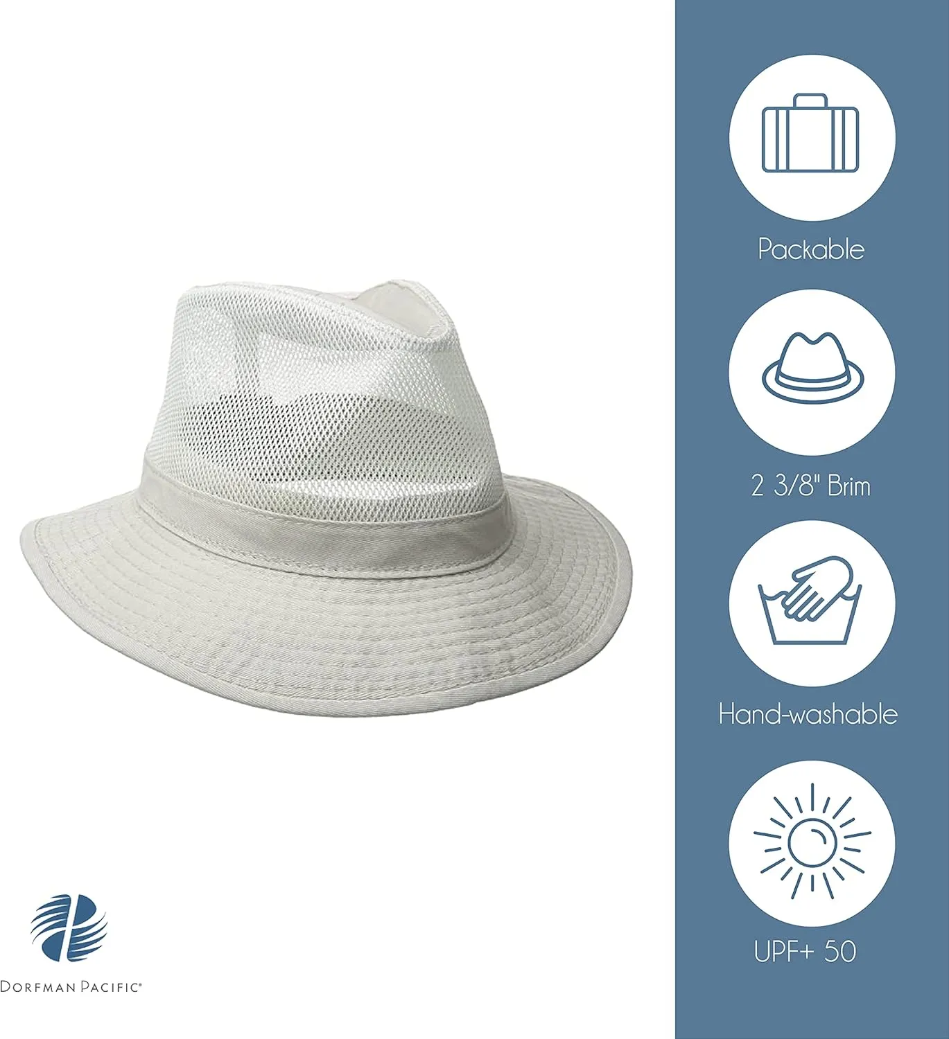 Dorfman Hat Co. Men's Garment Washed Twill Safari Hat With Mesh Sides
