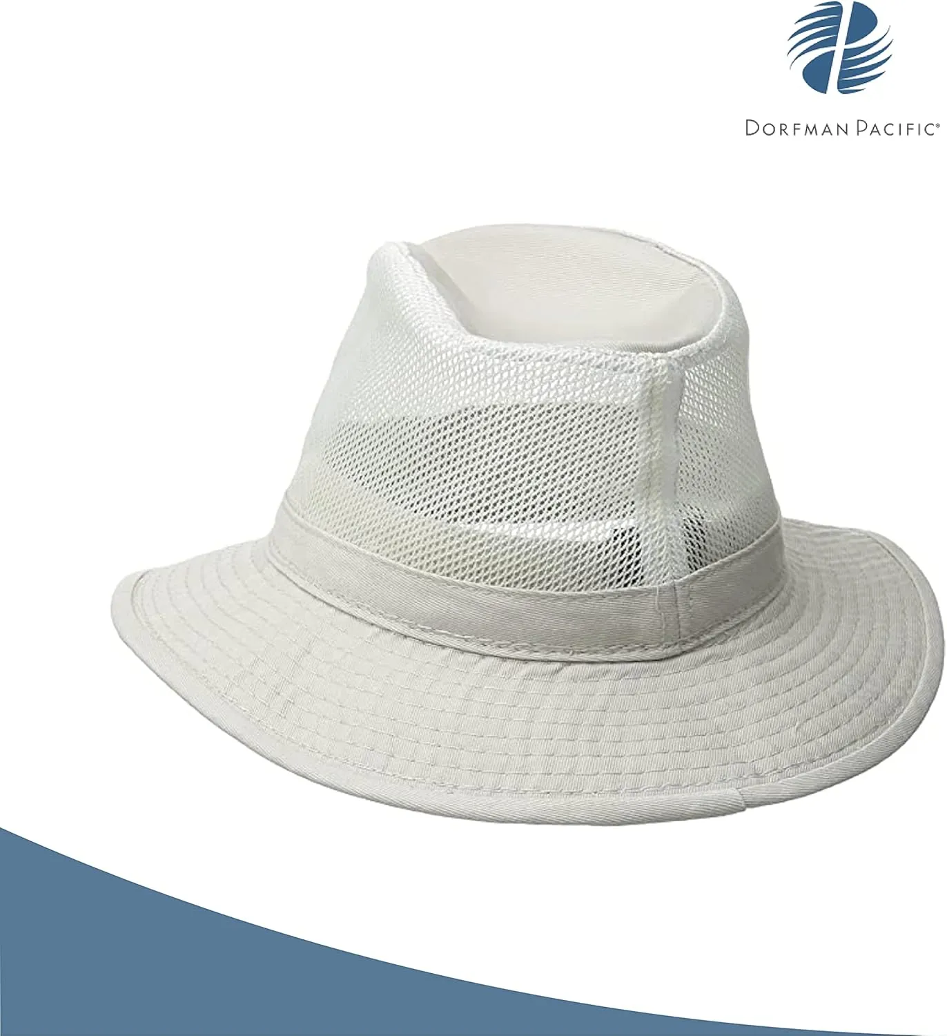 Dorfman Hat Co. Men's Garment Washed Twill Safari Hat With Mesh Sides