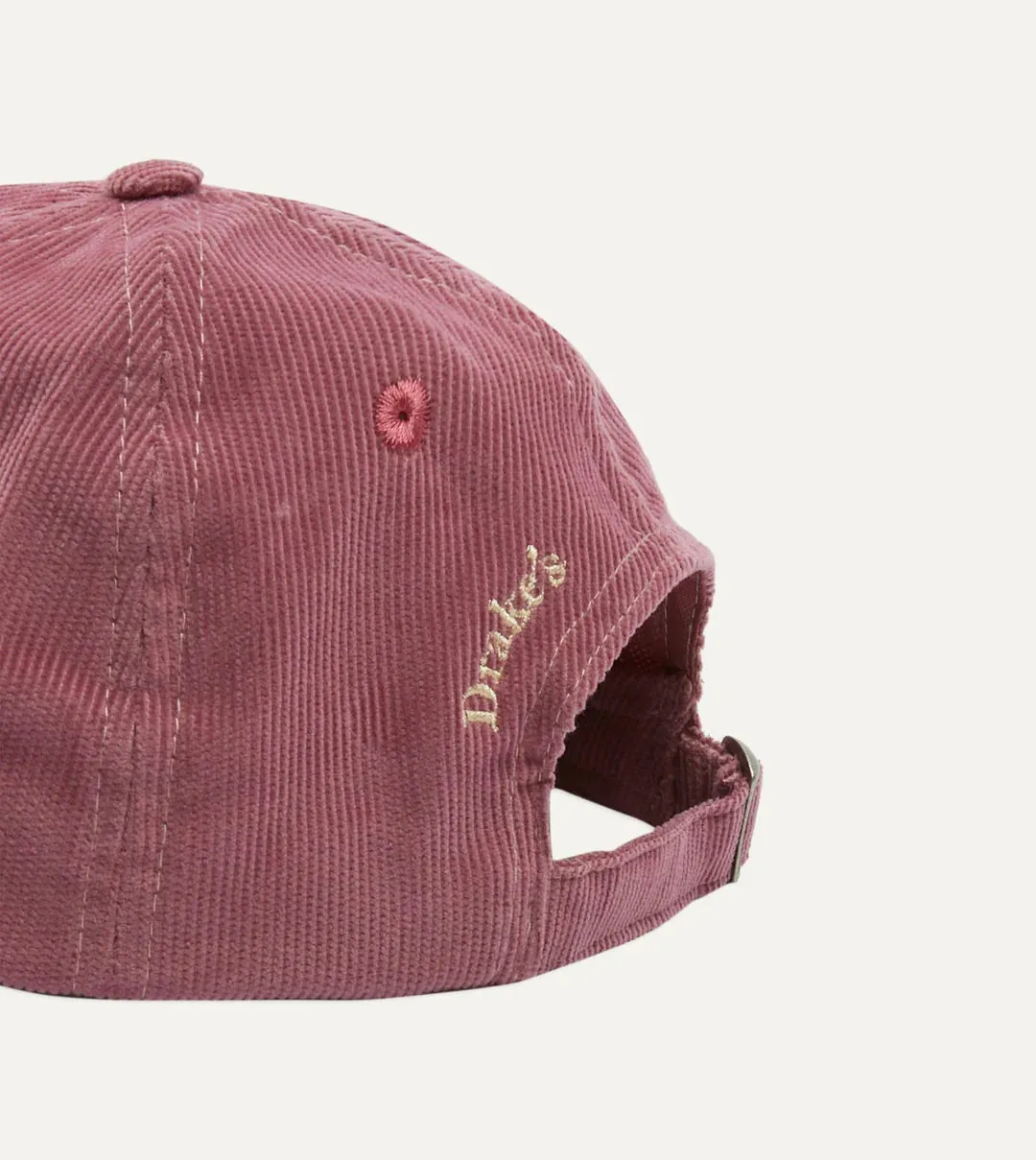 Drake's 'D' Flag Emblem Cotton Corduroy Baseball Cap / Pink