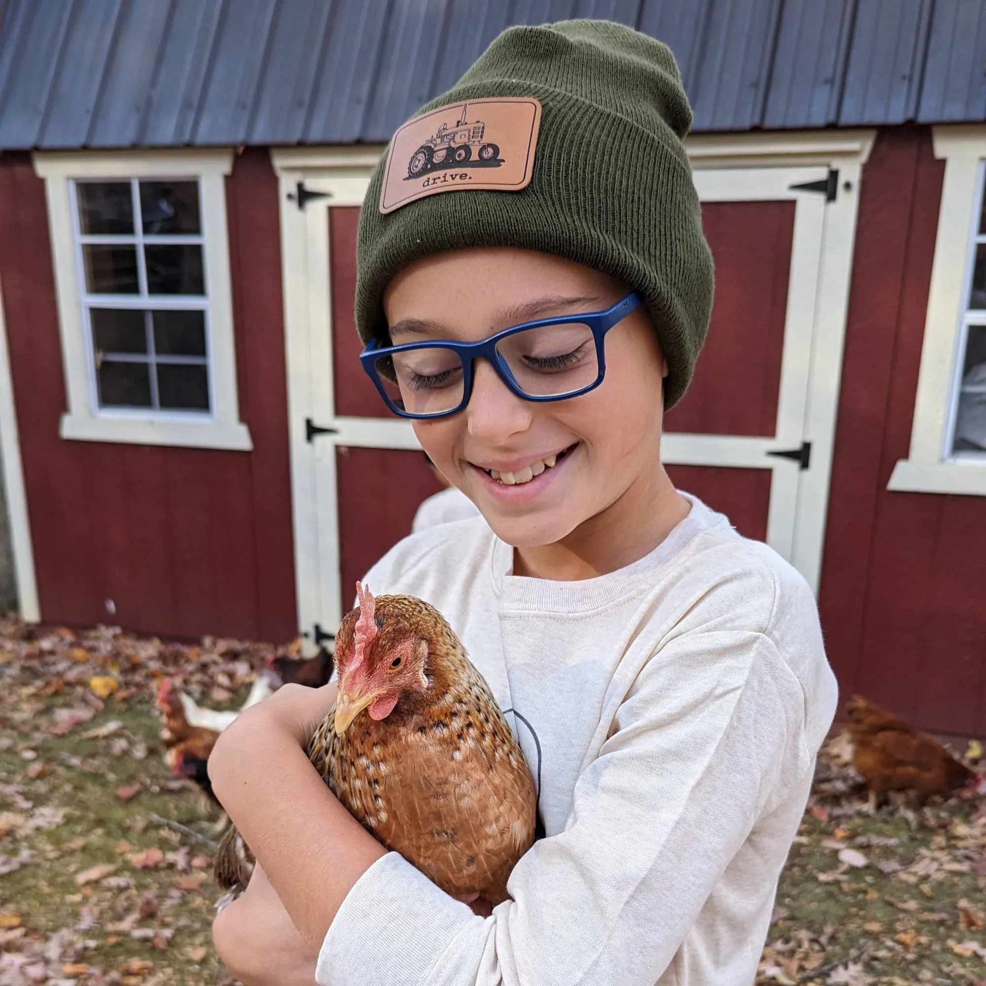 Drive Tractor GREEN Baby BEANIE