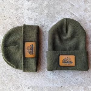 Drive Tractor GREEN Baby BEANIE