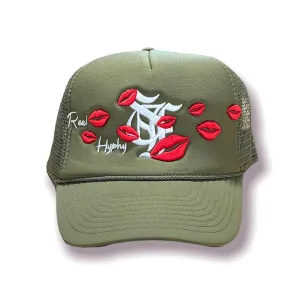 Drop Out "San Francisco Kiss" Army Green Trucker Hat