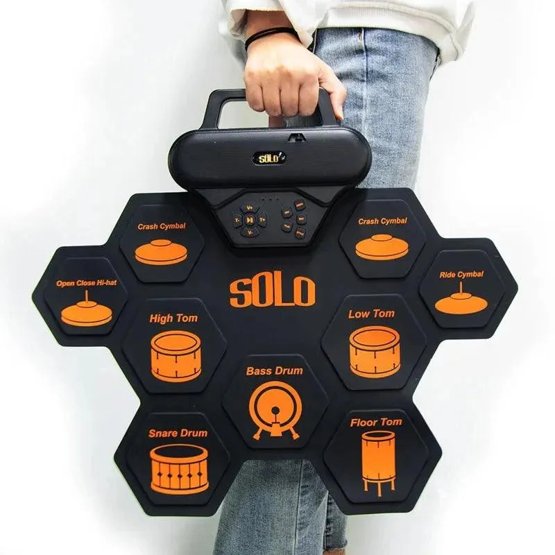 Easy To Use, SD-50 Roll-Up Electronic Drum Set - Portable Midi Drum Kit with Headphone Jack
