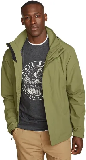Eddie Bauer Men's Packable Rainfoil Waterproof Rain Jacket, Waterproof, Olive, Small