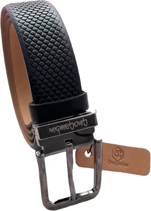 Embossed Top Grain Casual Dress Leather Belt