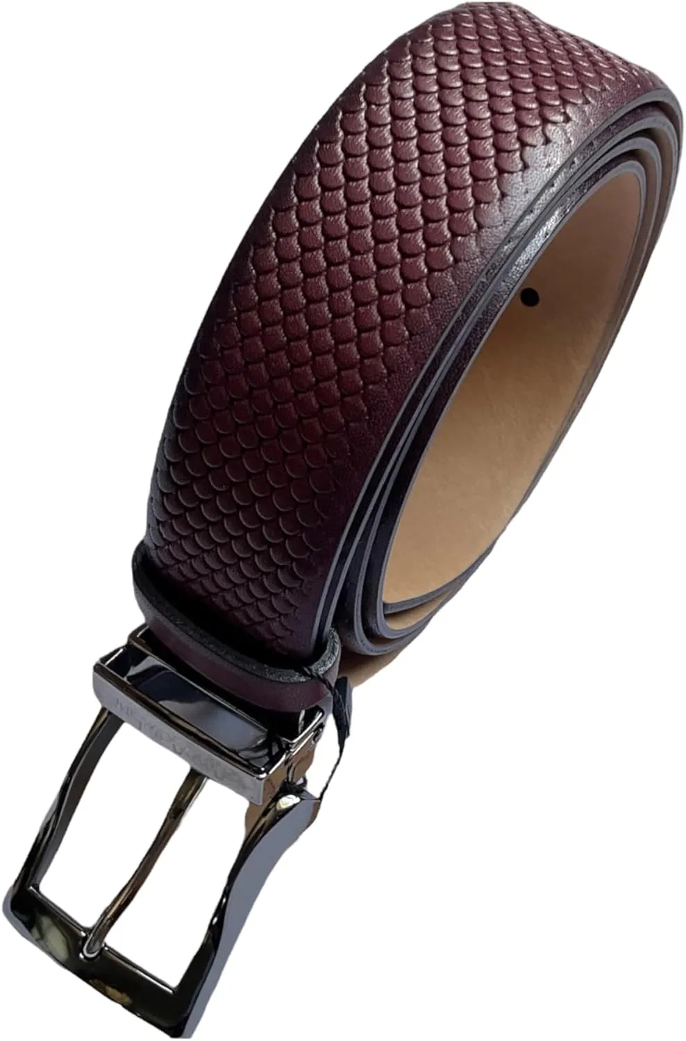 Embossed Top Grain Casual Dress Leather Belt
